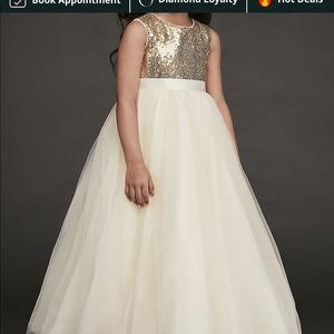Two Gold Flower Girl Dresses - price is for both